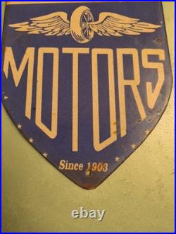 Vintage Ford Motor Co. Porcelain Sign Detroit Car Gas Sales Service Auto Parts