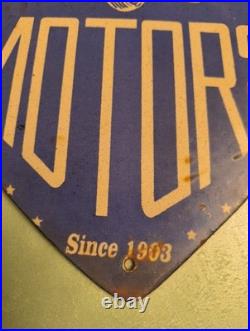 Vintage Ford Motor Co. Porcelain Sign Detroit Car Gas Sales Service Auto Parts