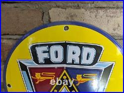 Vintage Ford Motor Company Dealer Porcelain Dealership Sign 12