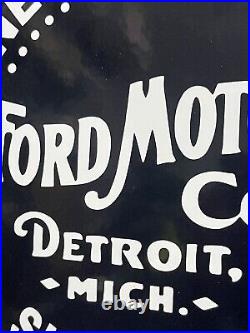 Vintage Ford Motor Company Porcelain Sign Genuine Parts & Service Automobile