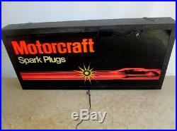 Vintage Ford Motorcraft Spark Plugs Moving Light Sign Muscle Car Man Cave Garage