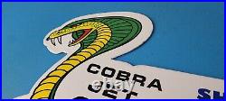 Vintage Ford Motors Sign Cobra Jet Sales Service Shelby Gas Oil Porcelain Sign