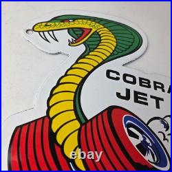Vintage Ford Motors Sign Cobra Jet Sales Shelby Porcelain Gas Station Sign