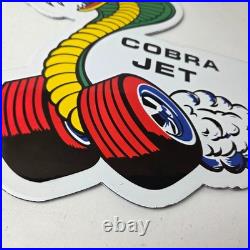 Vintage Ford Motors Sign Cobra Jet Sales Shelby Porcelain Gas Station Sign