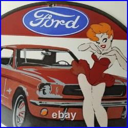 Vintage Ford Motors Sign Porcelain Automobiles Popeye Authorized Gas Pump Sign