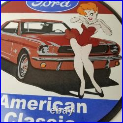 Vintage Ford Motors Sign Porcelain Automobiles Popeye Authorized Gas Pump Sign