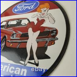 Vintage Ford Motors Sign Porcelain Automobiles Popeye Authorized Gas Pump Sign