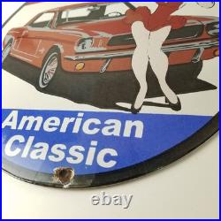 Vintage Ford Motors Sign Porcelain Automobiles Popeye Authorized Gas Pump Sign