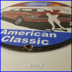 Vintage Ford Motors Sign Porcelain Automobiles Popeye Authorized Gas Pump Sign