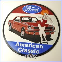 Vintage Ford Motors Sign Porcelain Automobiles Popeye Authorized Gas Pump Sign