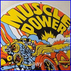 Vintage Ford Muscle Power Sign Automobile Service Station Gas Pump Sign