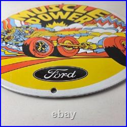 Vintage Ford Muscle Power Sign Automobile Service Station Gas Pump Sign
