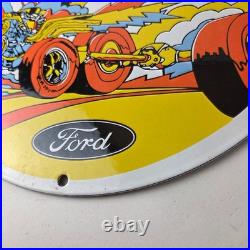 Vintage Ford Muscle Power Sign Automobile Service Station Gas Pump Sign