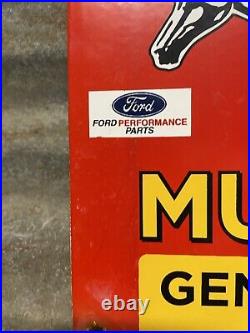 Vintage Ford Mustang Porcelain Sign Dealer Automobile Parts Dealer Fomoco Horse