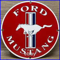 Vintage Ford Mustang Porcelain Sign Gas Automobile Service Motor Co Tucks Dealer