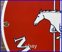 Vintage Ford Mustang Porcelain Sign Gas Automobile Service Motor Co Tucks Dealer