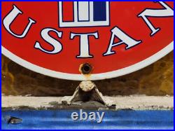 Vintage Ford Mustang Porcelain Sign Old Fomoco Motor Service Auto Parts Horse