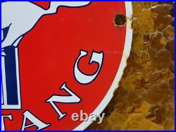 Vintage Ford Mustang Porcelain Sign Old Fomoco Motor Service Auto Parts Horse