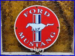 Vintage Ford Mustang Porcelain Sign Old Fomoco Motor Service Auto Parts Horse