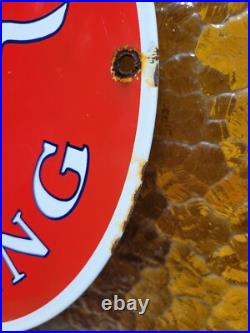 Vintage Ford Mustang Porcelain Sign Old Fomoco Motor Service Auto Parts Horse