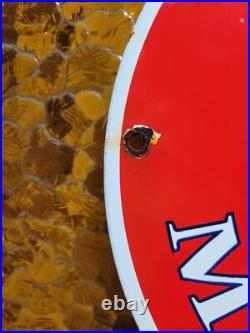 Vintage Ford Mustang Porcelain Sign Old Fomoco Motor Service Auto Parts Horse