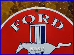 Vintage Ford Mustang Porcelain Sign Old Fomoco Motor Service Auto Parts Horse