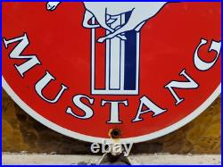 Vintage Ford Mustang Porcelain Sign Old Fomoco Motor Service Auto Parts Horse