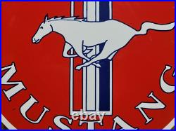 Vintage Ford Mustang Porcelain Sign Old Fomoco Motor Service Auto Parts Horse