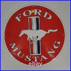 Vintage Ford Mustang Sign Gas Automobile Service Motor Co Tucks Dealer