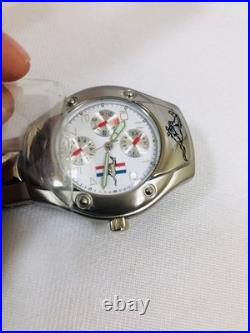 Vintage Ford Mustang Watch, Pen & Keychain Tin Set RARE Unused DEAD BATTERY READ