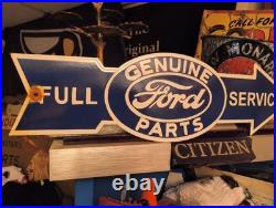 Vintage Ford Porcelain Sign Auto Parts Dealer Sales Full Service Dealership 23