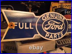 Vintage Ford Porcelain Sign Auto Parts Dealer Sales Full Service Dealership 23