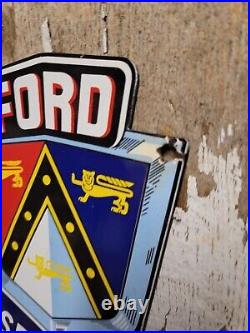 Vintage Ford Porcelain Sign Automobile Car Truck Dealer Emblem Sales & Service