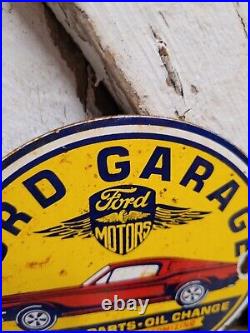 Vintage Ford Porcelain Sign Garage Advertising Service Mechanic Parts Oil Change