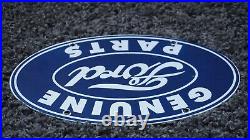 Vintage Ford Porcelain Sign Genuine Auto Parts Dealer Sales Service Oval Rare Ad