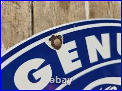 Vintage Ford Porcelain Sign Old 12 Genuine Car Parts Dealer Sales Service Oval
