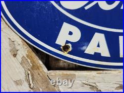 Vintage Ford Porcelain Sign Old 12 Genuine Car Parts Dealer Sales Service Oval