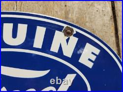 Vintage Ford Porcelain Sign Old 12 Genuine Car Parts Dealer Sales Service Oval