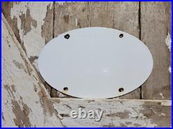 Vintage Ford Porcelain Sign Old 12 Genuine Car Parts Dealer Sales Service Oval