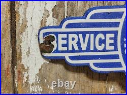 Vintage Ford Porcelain Sign Old 12 V8 Engine Service Garage Automobile Sales