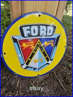 Vintage Ford Porcelain Sign Old Automobile Dealership Advertising Car Truck USA