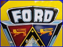 Vintage Ford Porcelain Sign Old Automobile Dealership Advertising Car Truck USA