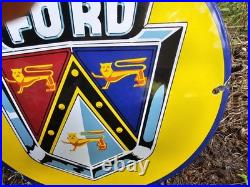 Vintage Ford Porcelain Sign Old Automobile Dealership Advertising Car Truck USA