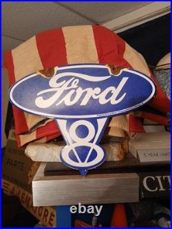 Vintage Ford Porcelain Sign Old Rare 1939 Car Auto Parts V8 Fomoco Truck Sales
