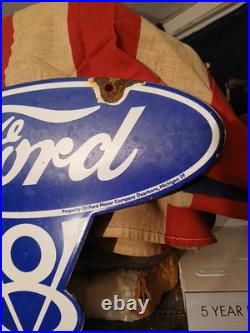 Vintage Ford Porcelain Sign Old Rare 1939 Car Auto Parts V8 Fomoco Truck Sales