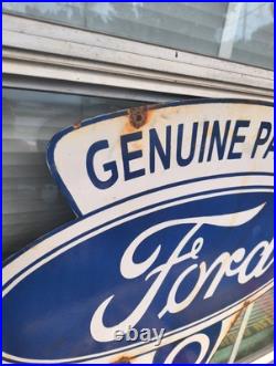 Vintage Ford Porcelain Sign Old V8 Car Truck Service Automobile Sales Dealer