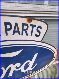 Vintage Ford Porcelain Sign Old V8 Car Truck Service Automobile Sales Dealer