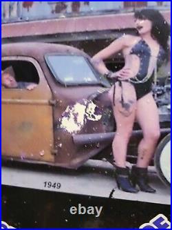 Vintage Ford Porcelain Sign Truck Car Dealer Sales Service Automobile Woman