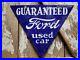 Vintage-Ford-Porcelain-Sign-Used-Car-Truck-Dealer-Triangle-Sales-Service-Dept-01-qabo