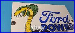 Vintage Ford Power Sign Cobra Jet Sales Service Gas Oil Porcelain Sign